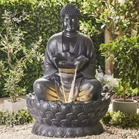 BLVE décoratif extérieur métal Zen bouddha fontaine d'eau grandeur nature Bronze jardin bouddha Statues fontaines décor à la maison