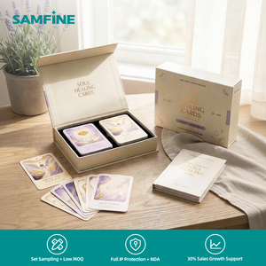 <span class=keywords><strong>Cartas</strong></span> <span class=keywords><strong>de</strong></span> Juego con Certificación SEDEX, No Tóxicas, Suaves al Tacto, 350 g/m², con Lámina Dorada, <span class=keywords><strong>para</strong></span> la Rutina Diaria <span class=keywords><strong>de</strong></span> Autocuidado, Mindfulness y Sanación del Alma - Product Image 1