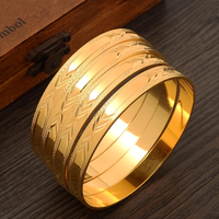 Bracelet de luxe moderne pour femmes, plaqué or 18 carats, style Dubaï, bracelet gravé exquis