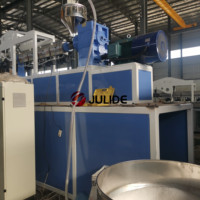 Línea de Empaquetado y Etiquetado Automática JULIDE para Colchones de Aire de POE, PE y PP con Máquina Termoformadora de Producción de un Solo Tornillo