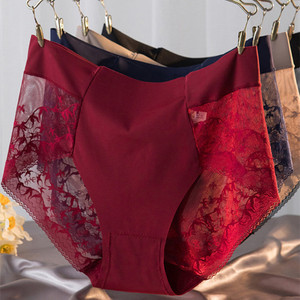 Nahtlose Spitzenunterwäsche für Damen, Hochtaillierter Einteiler, Spitzen-Slip, Spurenlose Damenunterwäsche, Eisseiden-Slip - Product Image 3
