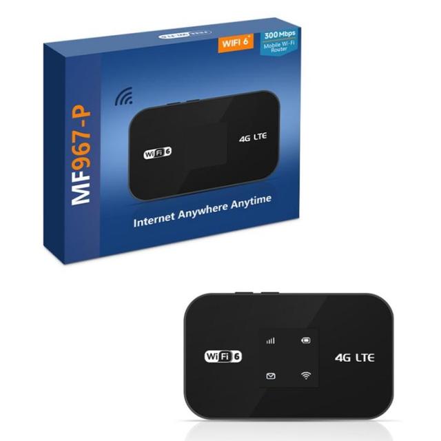 Factory Price 300Mbps Portable Hotspot 4G LTE Mobile WiFi 6 Router with Color Light