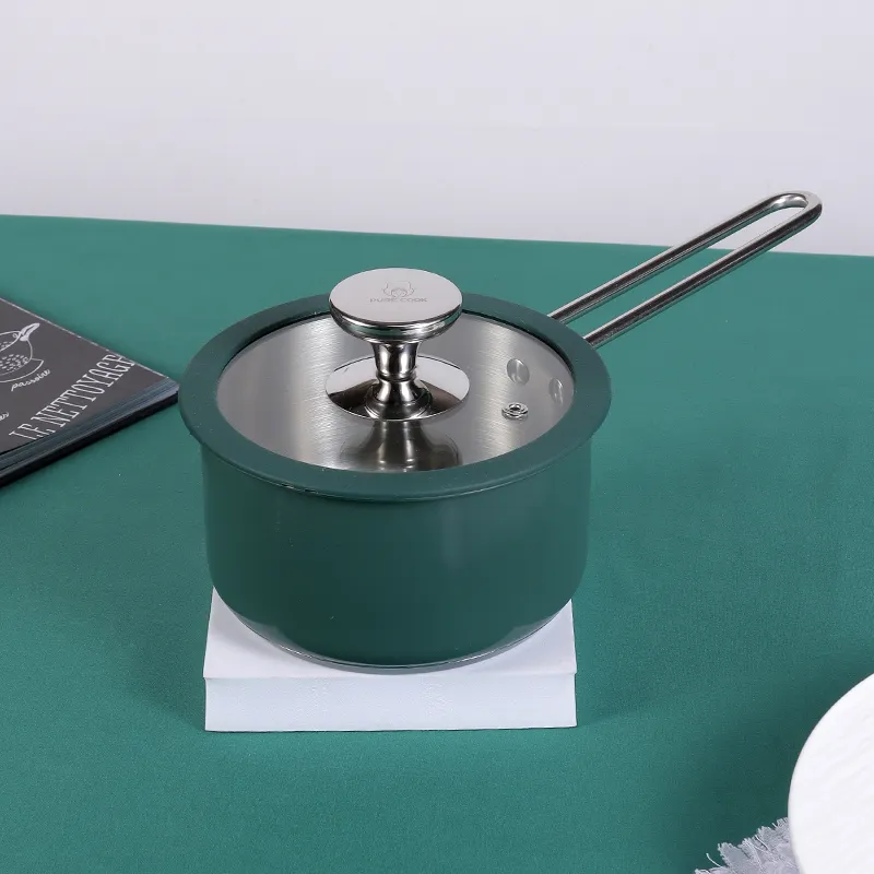 Korean Portable Fashion Style Color Steel Durable Ceramic Coating Cooking Pot For Set Non-stick Sauce Pan Cookware Set