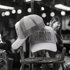 Cong vành trucker cap tùy chỉnh màu đen Trucker lưới Mũ 6 Bảng điều khiển Trucker lưới mũ - Product Image 2