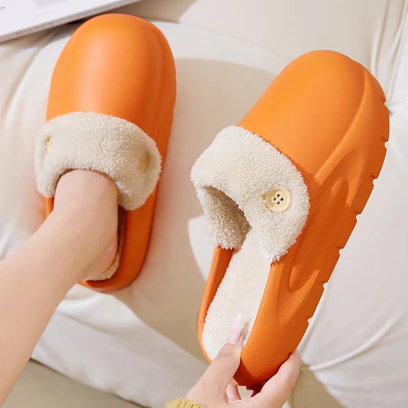 Cheap Fluffy Fur Slippers Non-slip Women Cotton Shoes EVA House Slippers for Womens