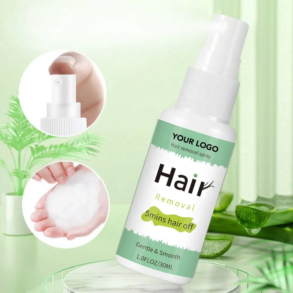 Commercio all'ingrosso Private Label Spray permanente per la rimozione dei capelli vegani indolore Spray per gli uomini e le donne
