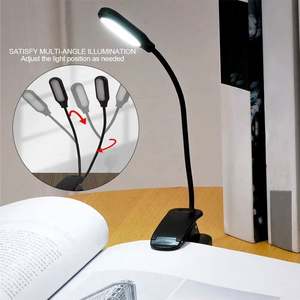 Mini Lámpara LED Ecológica Moderna para Lectura, Lámpara de Mesa con Protección Ocular, Ajustable, con Clip, Funciona con Batería, Flexible - Product Image 1