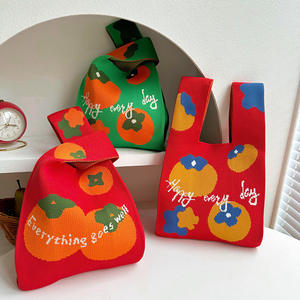 Bolso de punto, bolsa de regalo festiva, bolso rojo ligero para viajes cortos, bolso cruzado para teléfono móvil - Product Image 1