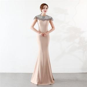 Vestido de Novia Largo y Elegante con Cola de Sirena <span class=keywords><strong>para</strong></span> Boda, Compromiso o Noche de Gala - Product Image 6