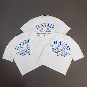 Camiseta Serigrafiada al por Mayor con Logo Personalizado de Algodón de Alto Gramaje y Corte Ancho para Hombre - Product Image 1