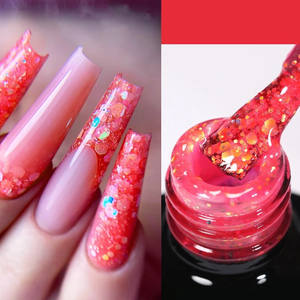 Nouvel Arrivage : Base de vernis <span class=keywords><strong>en</strong></span> caoutchouc avec feuille de paillettes <span class=keywords><strong>pastel</strong></span> et vernis UV <span class=keywords><strong>arc</strong></span>-<span class=keywords><strong>en</strong></span>-<span class=keywords><strong>ciel</strong></span> pour ongles - Product Image 4