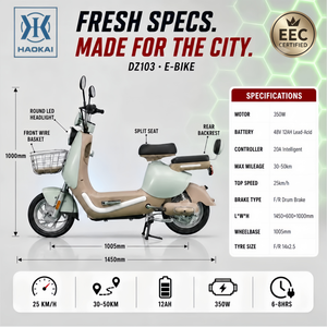 Vélo électrique rétro 48V 350W, vélo électrique, 25 km/h, autonomie 30-50 km, élégant, léger, pour les trajets en ville, les loisirs, les adultes - Product Image 2