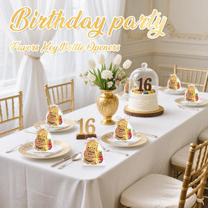 Décapsuleur en or pour cadeaux de mariage, porte-clés, ouvre-bouteille, Souvenirs d'anniversaire pour invités, cadeaux de fête - Product Image 5