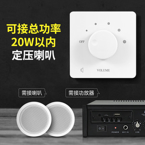 Panel de control de volumen de sonido tipo 86, perilla de ajuste de audio de voltaje constante para altavoz de techo, música de fondo - Product Image 3