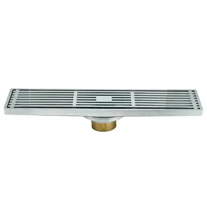 30cm Long Channel Concealed Floor Drain And Square Bathroom Shower Brass Drainer Invisible with Strainer