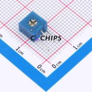 Résistance/potentiomètre réglable 3362X-203-3H, composant traversant (THT)-3P, 7x6,8 mm, résistance 20 kOhm, 10 %, 500 mW, 250 ppm/ ℃ - Product Image 1