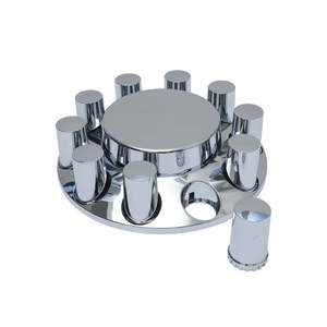 हॉट बिक्री आकार 22.5 एब्स क्रोम फ्रंट व्हील एक्सल सूट को कवर करता है 10 स्टड pcd/22.5 "व्हील एक्सल कवर हब कैप अमेरिकी ट्रकों के लिए - Product Image 4