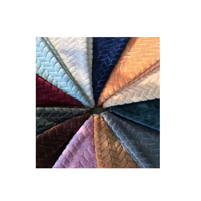 Tela jacquard de franela teñida de un solo lado, tejido de terciopelo, para el hogar, sofá, manta, 15 colores