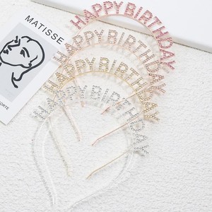 Diadema de cumpleaños con diamantes para mujer, accesorio de fiesta, diseño de letras brillantes, tocado para ocasiones de cumpleaños - Product Image 1