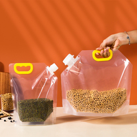 Sac de stockage de riz portable personnalisé, étanche à l'air et à l'humidité, de qualité alimentaire, autoportant, transparent, avec bec verseur, pour gelée, céréales, lait