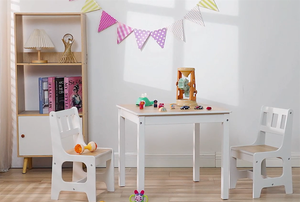 Tavolo per bambini e sedie Set tavolo da scrivania per bambini con 2 sedie sgabelli Set per bambini in età prescolare ragazzi e ragazze attività costruire il gioco - Product Image 6