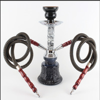 Petit modèle de chicha moderne minimaliste en métal avec trois foyers, ensemble de chicha à double tube, accessoires de chicha, cadeau, chicha