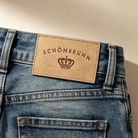 Écussons en cuir microfibre personnalisés, étiquettes écologiques thermosoudées pour vêtements, jeans, accessoires de confection à coudre, vente en gros OEM