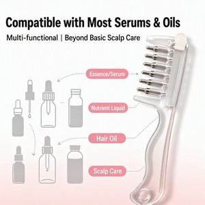 Wide-Teeth Comb <b>Scalp</b> Applicator 2 in 1 Essential Oil Comb Liquid-Delivery <b>Massage</b> Serum Applicator <b>Massage</b> Hair Comb - Product Image 2
