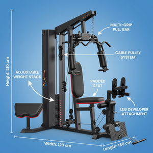 Stazione Fitness Completa per Casa, Macchina Multifunzione con Cavi per Allenamento Completo del Corpo - Product Image 6