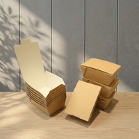 Boîte à emporter carrée jetable en papier, bol en papier kraft micro-ondable pour pâtes et salades, récipient alimentaire étanche de qualité alimentaire pour le déjeuner
