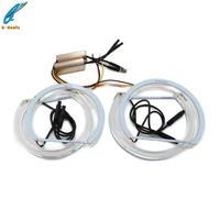 Feux avant LED Angel Eyes en cristal semi-circulaire bicolore 131 mm * 4, DRL lumineux pour BMW E36 E46, nouveaux accessoires d'éclairage automobile