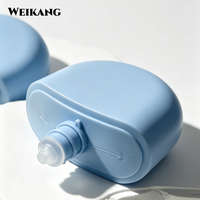 Bouteille de crème solaire en plastique anti-fuite pour soins de la peau en marque propre avec corde de suspension - Emballage cosmétique à bouchon à vis ovale