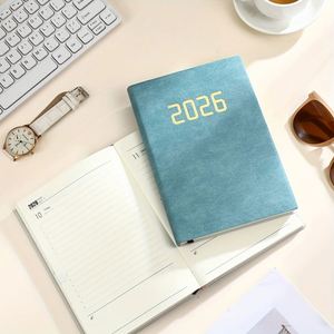 Promotional 2026 New Calendar Log Daily Planning A5 Leather Hardcover Thread Sewing Bound 100 GSM Customizable 128 Notebook - Product Image 4