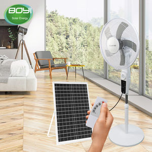 Ventilador de panel solar con luz LED de control remoto con batería de carga CA CC para aplicaciones domésticas o exteriores y automóviles - Product Image 4