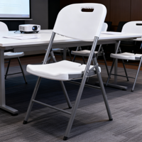 Chaise pliante en plastique blanc à montage rapide pour l'installation de sièges dans les centres commerciaux