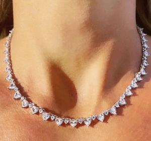 Collana Girocollo Classica alla Moda con Cuore in Zirconia Cubica, Regalo <span class=keywords><strong>di</strong></span> <span class=keywords><strong>San</strong></span> <span class=keywords><strong>Valentino</strong></span> per Fidanzata - Product Image 1
