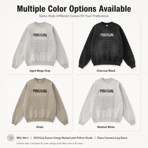 Sweat-shirt en molleton épais 360G pour homme, col rond, effet vieilli, imprimé lettres, coupe oversize, style streetwear, personnalisable OEM - Product Image 6