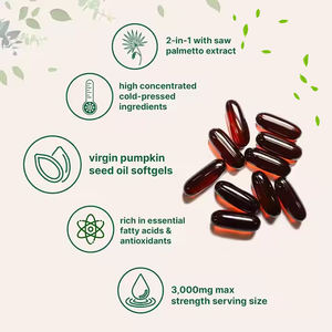 Vente en Gros Gélules d'Huile de Pépins de Courge avec Supplément à Base de Palmier Nain, Gélules d'Huile de Pépins de Courge Pressée à Froid, 180 Unités - Product Image 4