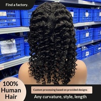 Perruque Lace Front en Cheveux Indiens Bruts, Bouclés Profonds, Cheveux Humains Vierges, Perruque HD Lace 5*5 Pré-Pluckée pour Femmes Noires