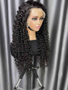 Недорогие парики из натуральных бразильских человеческих волос HD Full Lace 13X4, парик с глубокими вьющимися прозрачными кружевными фронтальными волосами с детскими волосами для черных женщин - Product Image 2