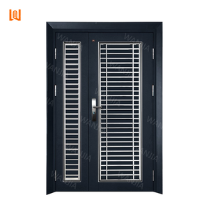 Puertas blindadas de <span class=keywords><strong>metal</strong></span> antirrobo personalizadas resistentes a la corrosión Puertas de seguridad resistentes personalizadas Puertas de aluminio de entrada frontal - Product Image 1