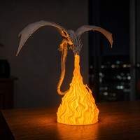 Lampe Dragon Souffleur de Feu, Veilleuse Dragon Imprimée en 3D, Décoration de Bureau Fantaisie, Ornement Créatif pour la Maison, Cadeau pour Enfants et Adultes