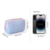 Trousse de Maquillage 2026, Grande Capacité, Matelassée, Douce, pour Voyage, avec Fermeture Éclair Métallique