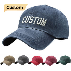 खुशी उपहार बच्चों पुरुषों महिलाओं सादे असंरचित कस्टम कढ़ाई लोगो विंटेज धोया हुआ डेनिम कपास फ्लोपी ब्रिम वेक्रो बंद - Product Image 1