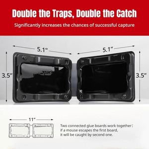 Trampas Adhesivas Fáciles de Instalar para Ratones e Insectos <span class=keywords><strong>con</strong></span> Pegamento No Tóxico para Ratones Pequeños e Insectos. Trampas Adhesivas para Ratones de Interior - Product Image 2