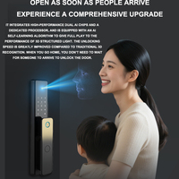 UIELOCK QA20 PLUS, cerradura de puerta inteligente de aleación de aluminio, reconocimiento facial 3D, huella dactilar, aplicación Tuya, Control remoto, WiFi para puerta de acero