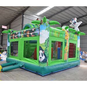 <span class=keywords><strong>Zoo</strong></span> bosque animal Estilo Casa de rebote Safari <span class=keywords><strong>coche</strong></span> de carreras castillo hinchable con tobogán selva aventura Castillo de salto - Product Image 3