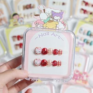 Juego de 10 Uñas Postizas para Niñas, Caja de Regalo con Adhesivos para Uñas, Uñas Postizas Cortas y Redondas Hechas a Mano - Product Image 2