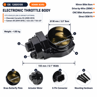 Boîtier de papillon électronique 102 mm avec actionneur pour Camaro SS Z/28 Caprice PPV G8 6.0L 6.2L 7.0L V8 12605109 pour LS3 LS7 L99 L76