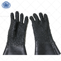 Gants de sablage en caoutchouc noir de qualité industrielle - résistants à l'usure et aux perforations